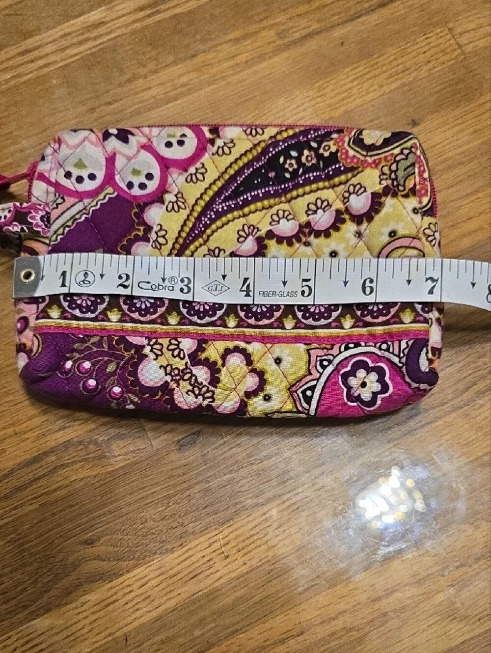 Vera Bradley Purple Pink Paisley Quilted Cosmetic Pouch
